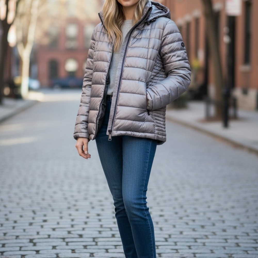 Calvin Klein Gray Puffer Jacket
